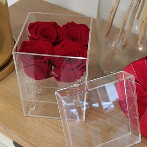 Plexi Box Με 4 Τριαντάφυλλα