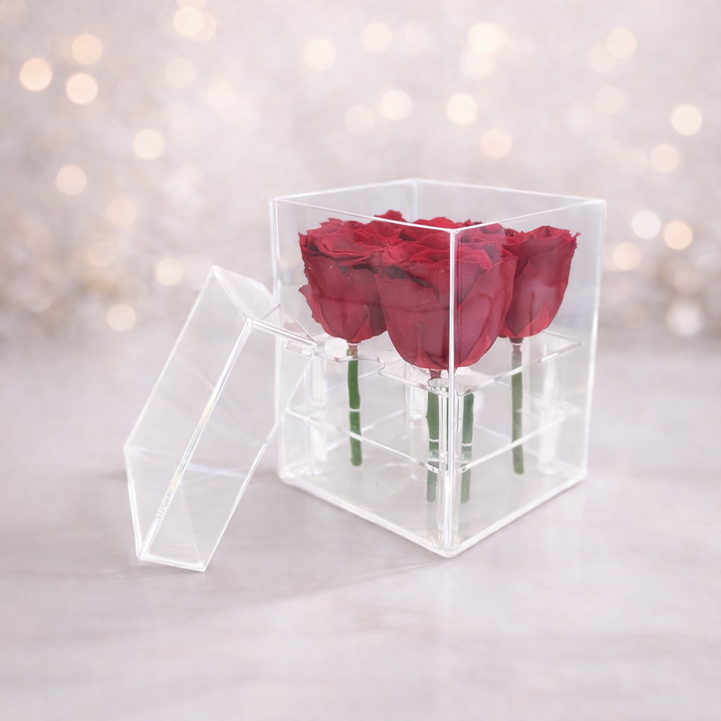 4 Forever Roses | Plexiglass Κουτί